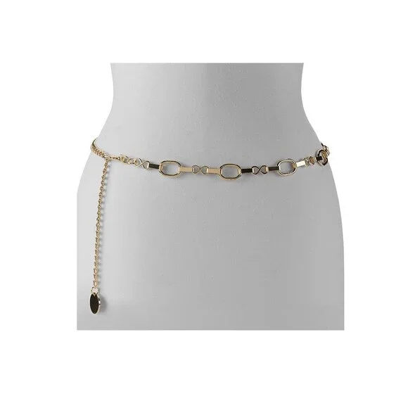 Nine West Gold Tone Chain Belt Sz M/L New - Picture 2 of 3